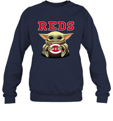 Baby Yoda Hugs The Cincinnati Reds Shirts Sweatshirt - PrimaryTee