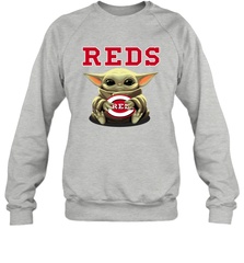 Baby Yoda Hugs The Cincinnati Reds Shirts Sweatshirt - PrimaryTee