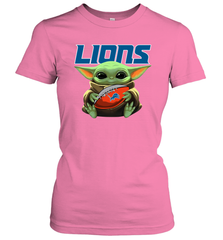 Baby Yoda Loves The Detroit Lions Star Wars NFL Shirts Women's T-Shirt - PrimaryTee