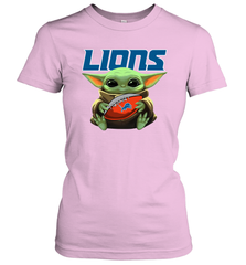 Baby Yoda Loves The Detroit Lions Star Wars NFL Shirts Women's T-Shirt - PrimaryTee
