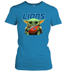 Baby Yoda Loves The Detroit Lions Star Wars NFL Shirts Women's T-Shirt - PrimaryTee