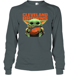 Baby Yoda Loves The Cleveland Browns Star Wars NFL Shirts Long Sleeve T-Shirt - PrimaryTee