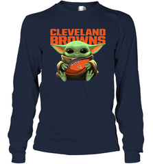 Baby Yoda Loves The Cleveland Browns Star Wars NFL Shirts Long Sleeve T-Shirt - PrimaryTee