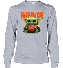 Baby Yoda Loves The Cleveland Browns Star Wars NFL Shirts Long Sleeve T-Shirt - PrimaryTee