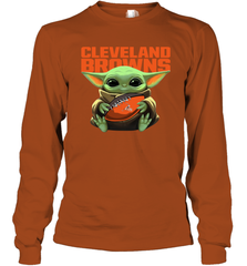 Baby Yoda Loves The Cleveland Browns Star Wars NFL Shirts Long Sleeve T-Shirt - PrimaryTee
