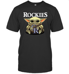 Baby Yoda Hugs The Colorado Rockies Shirts Men's T-Shirt - PrimaryTee