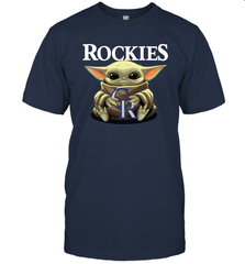 Baby Yoda Hugs The Colorado Rockies Shirts Men's T-Shirt - PrimaryTee