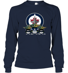Winnipeg Jets Star Wars Logo Baby Yoda Long Sleeve T-Shirt - PrimaryTee