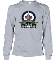 Winnipeg Jets Star Wars Logo Baby Yoda Long Sleeve T-Shirt - PrimaryTee