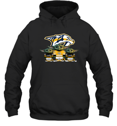 Nashville Predators Star Wars Logo Baby Yoda Hoodie - PrimaryTee