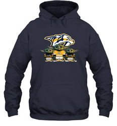 Nashville Predators Star Wars Logo Baby Yoda Hoodie - PrimaryTee