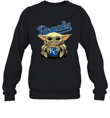 Baby Yoda Hugs The Kansas City Royals Shirts Sweatshirt - PrimaryTee