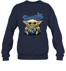 Baby Yoda Hugs The Kansas City Royals Shirts Sweatshirt - PrimaryTee