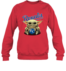 Baby Yoda Hugs The Kansas City Royals Shirts Sweatshirt - PrimaryTee