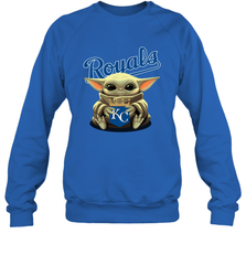 Baby Yoda Hugs The Kansas City Royals Shirts Sweatshirt - PrimaryTee