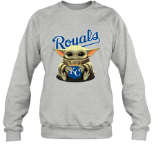 Baby Yoda Hugs The Kansas City Royals Shirts Sweatshirt - PrimaryTee