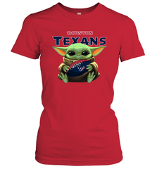 Baby Yoda Loves The Houston Texans Star Wars NFL Shirts Women's T-Shirt - PrimaryTee