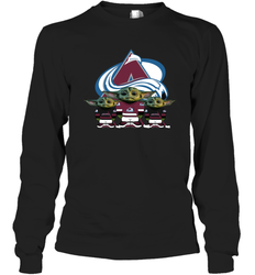 Colorado Avalanche Star Wars Logo Baby Yoda Long Sleeve T-Shirt - PrimaryTee