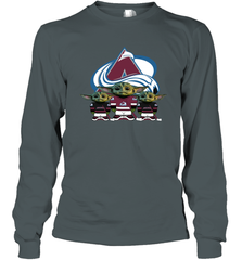 Colorado Avalanche Star Wars Logo Baby Yoda Long Sleeve T-Shirt - PrimaryTee