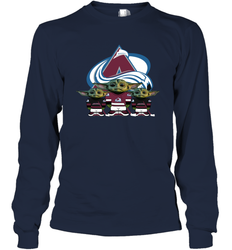 Colorado Avalanche Star Wars Logo Baby Yoda Long Sleeve T-Shirt - PrimaryTee