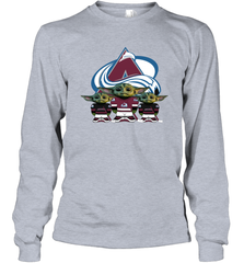 Colorado Avalanche Star Wars Logo Baby Yoda Long Sleeve T-Shirt - PrimaryTee
