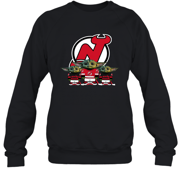 New Jersey Devils Star Wars Logo Baby Yoda Sweatshirt - PrimaryTee