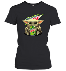 Baby Yoda Hugs Mountain Dew Can Star Wars Shirts Women's T-Shirt - PrimaryTee