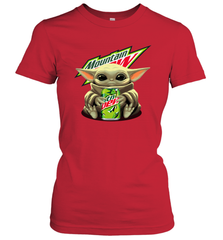 Baby Yoda Hugs Mountain Dew Can Star Wars Shirts Women's T-Shirt - PrimaryTee