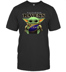 Baby Yoda Loves The Baltimore Ravens Star Wars NFL Shirts Men's T-Shirt - PrimaryTee