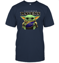 Baby Yoda Loves The Baltimore Ravens Star Wars NFL Shirts Men's T-Shirt - PrimaryTee