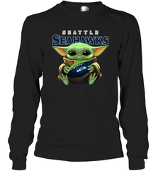 Baby Yoda Loves The Seattle Seahawks Star Wars NFL Shirts Long Sleeve T-Shirt - PrimaryTee