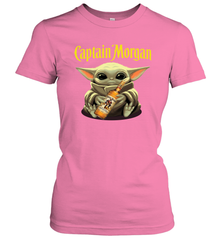 Baby Yoda Hugs Captain Morgan Bottle Star Wars Shirts Women's T-Shirt - PrimaryTee