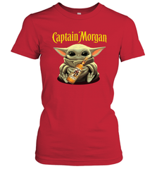 Baby Yoda Hugs Captain Morgan Bottle Star Wars Shirts Women's T-Shirt - PrimaryTee