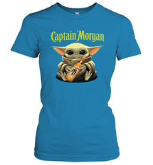 Baby Yoda Hugs Captain Morgan Bottle Star Wars Shirts Women's T-Shirt - PrimaryTee