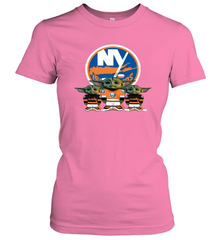 New York Islanders Star Wars Logo Baby Yoda Women's T-Shirt - PrimaryTee