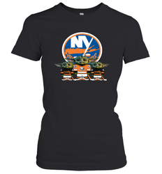 New York Islanders Star Wars Logo Baby Yoda Women's T-Shirt - PrimaryTee