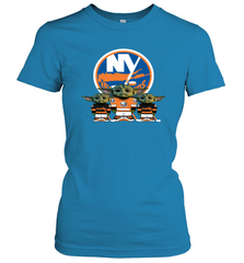 New York Islanders Star Wars Logo Baby Yoda Women's T-Shirt - PrimaryTee