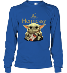 Baby Yoda Hugs Hennessy Bottle Star Wars Shirts Long Sleeve T-Shirt - PrimaryTee