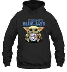 Baby Yoda Hugs The Toronto Blue Jays Shirts Hoodie - PrimaryTee