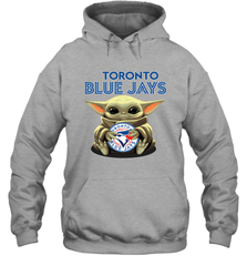 Baby Yoda Hugs The Toronto Blue Jays Shirts Hoodie - PrimaryTee