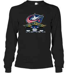 Columbus Blue Jackets Star Wars Logo Baby Yoda Long Sleeve T-Shirt - PrimaryTee