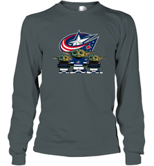 Columbus Blue Jackets Star Wars Logo Baby Yoda Long Sleeve T-Shirt - PrimaryTee
