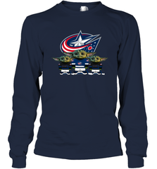 Columbus Blue Jackets Star Wars Logo Baby Yoda Long Sleeve T-Shirt - PrimaryTee