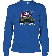 Columbus Blue Jackets Star Wars Logo Baby Yoda Long Sleeve T-Shirt - PrimaryTee