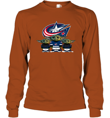 Columbus Blue Jackets Star Wars Logo Baby Yoda Long Sleeve T-Shirt - PrimaryTee