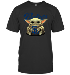 Baby Yoda Hugs The San Diego Padres Shirts Men's T-Shirt - PrimaryTee