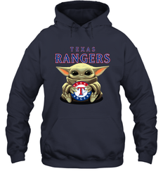 Baby Yoda Hugs The Texas Rangers Shirts Hoodie - PrimaryTee