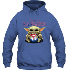 Baby Yoda Hugs The Texas Rangers Shirts Hoodie - PrimaryTee