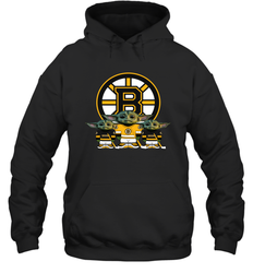 Boston Bruins Star Wars Logo Baby Yoda Hoodie - PrimaryTee