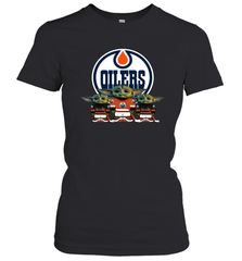 Edmonton Oilers Star Wars Logo Baby Yoda Women's T-Shirt - PrimaryTee